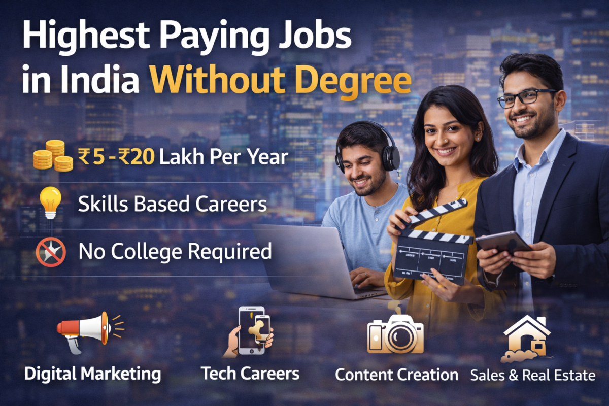 highest paying jobs in India without a degree